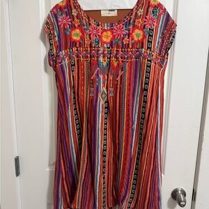 Savanna Jane pink and Orange Cap Sleeve Tunic Embellished dress